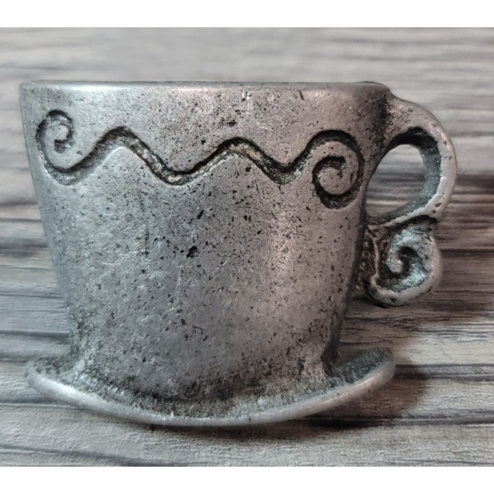 Coffee Cup Kitchen drawer Pulls set of 8 aged metal New